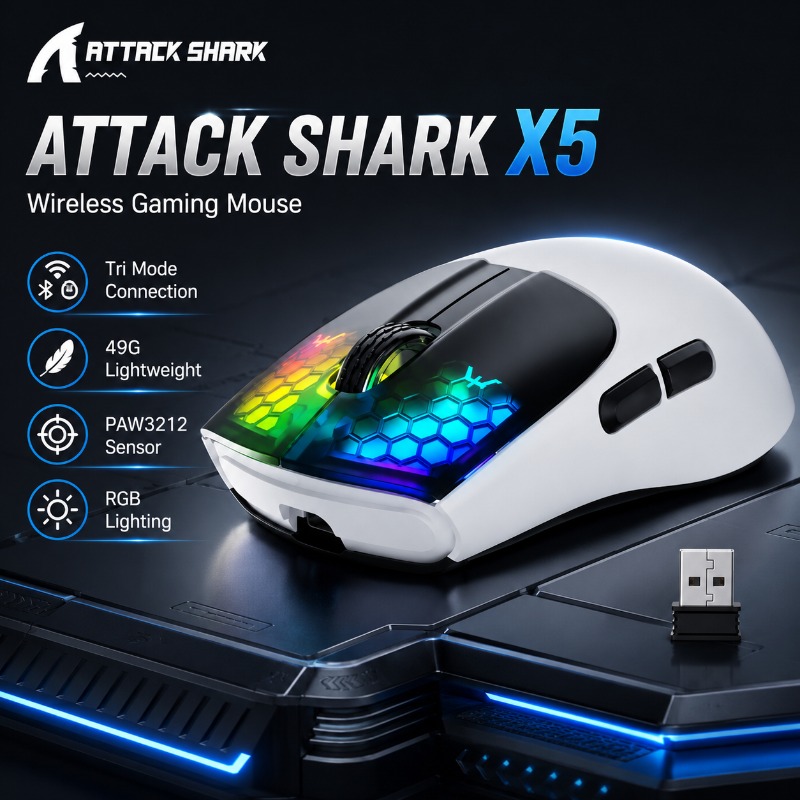 Pc Gaming X3D - ATTACK SHARK X5 Wireless Gaming Mouse
