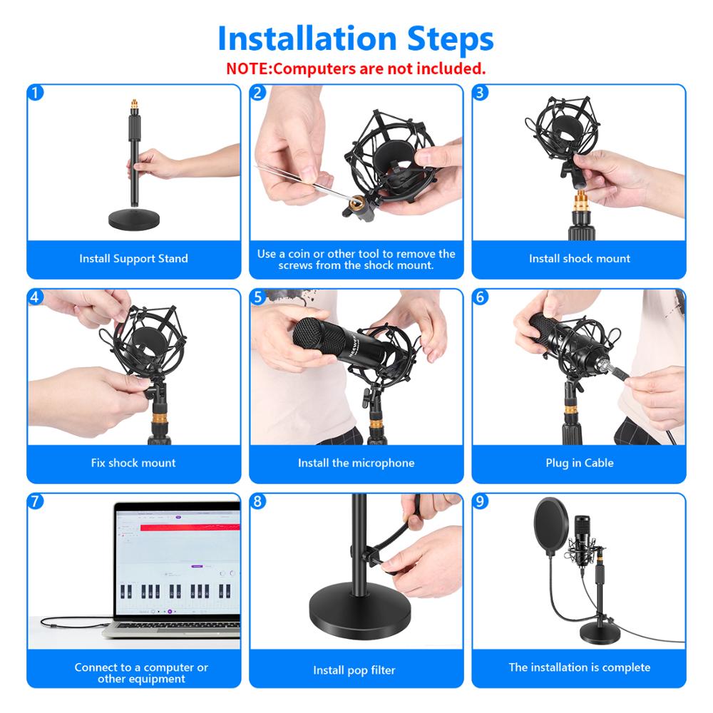 Neewer USB Microphone Kit-Plug - Pc Gaming Youtube 评论和价格