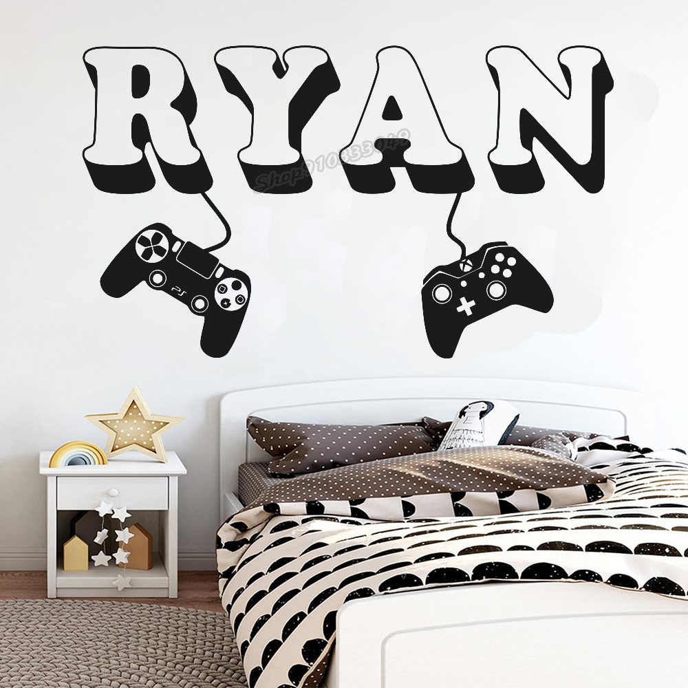 Gamer wall Sticker Custom Name - Pc Gaming Quotes 评论和价格