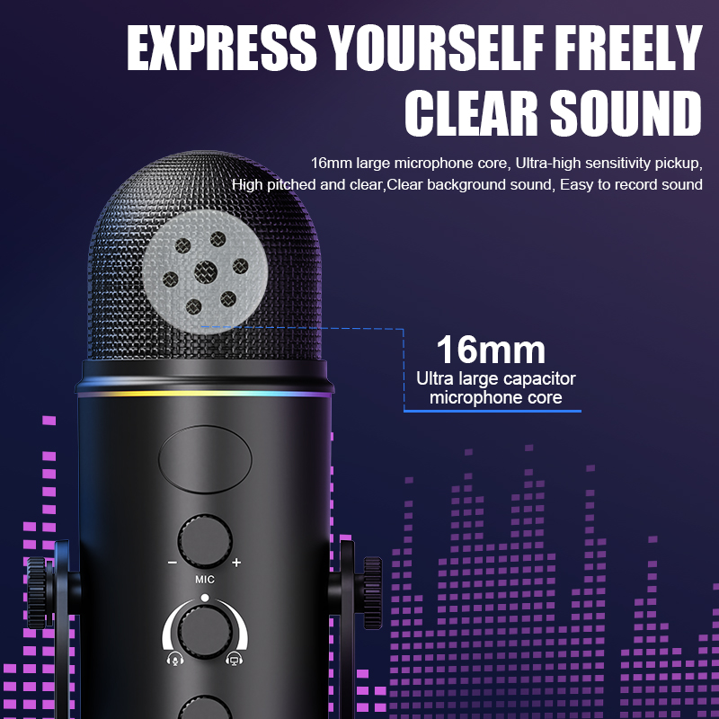 RGB USB Gaming Mic, Plug & Pla - Pc Gaming Youtube 评论和价格