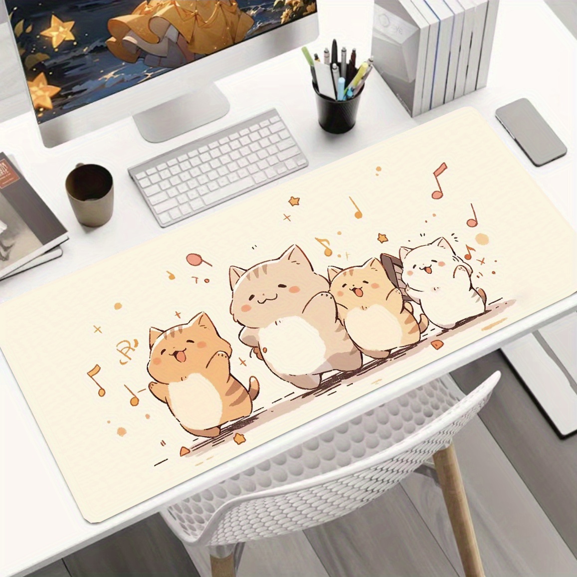 Large Orange Cat Mouse Pad, Mu - Pc Gaming Orange 评论和价格