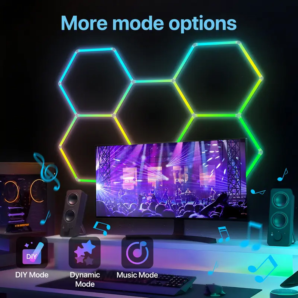 Smart Honeycomb Hexagonal RGB  - Pc Gaming Youtube 评论和价格