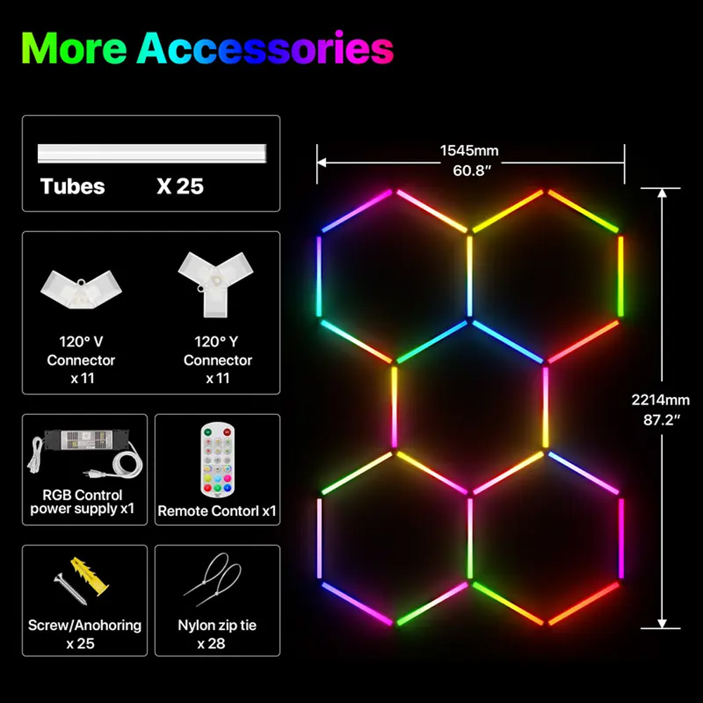 Smart Honeycomb Hexagonal RGB  - Pc Gaming Youtube 评论和价格
