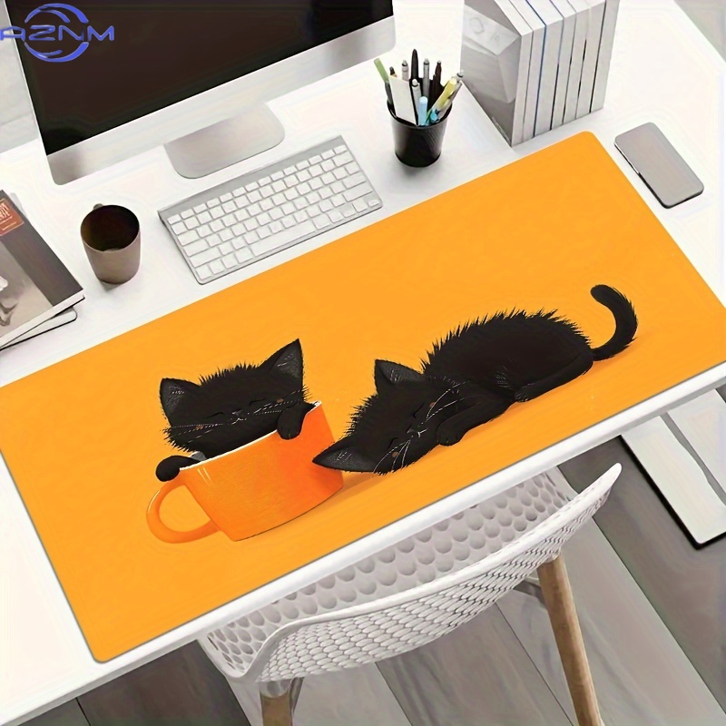 Two Sleepy Black Cat Gaming Mo - Pc Gaming Orange 评论和价格