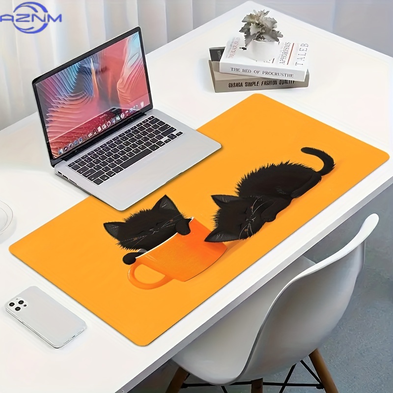 Two Sleepy Black Cat Gaming Mo - Pc Gaming Orange 评论和价格